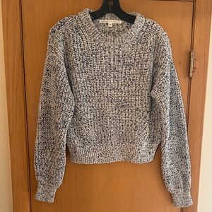 Veronica Beard Women’s Ryce Cotton Crew Neck Sweater Blue White Size Small